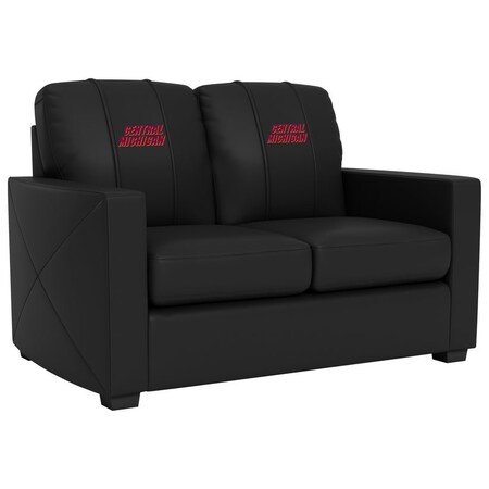 Dreamseat Silver Loveseat with Central Michigan Secondary Logo XZ7759003LSCDBK-PSCOL13761